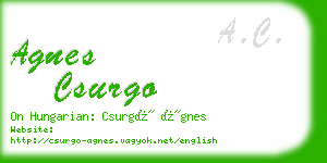 agnes csurgo business card