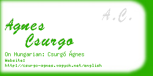 agnes csurgo business card